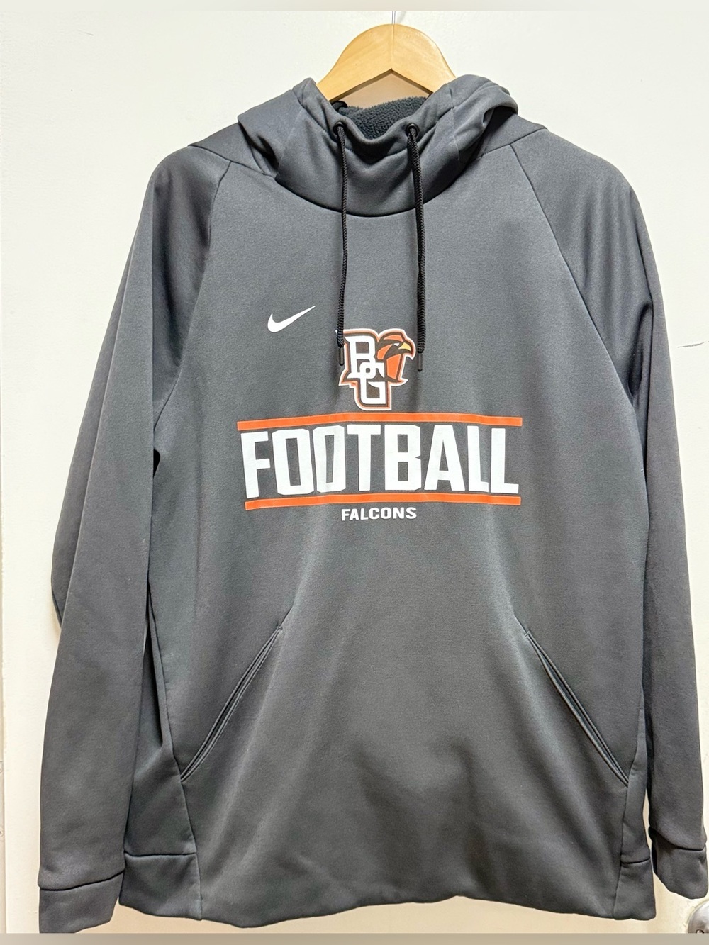 Nike Gray & Orange BGSU Falcons Football Hoodie